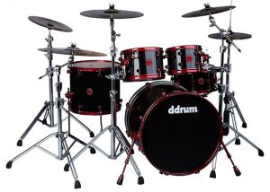ddrum Reflex 5pc Drum set Black Wrap Red Hardware