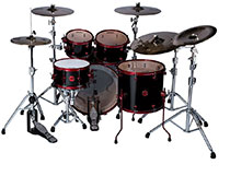 ddrum Reflex 5pc Drum set Black Wrap Red Hardware Behind